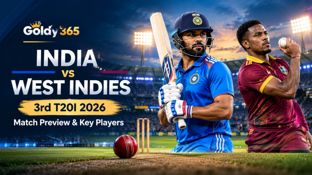 India vs West Indies 3rd T20I 2026: Match Preview, Key Players and Cricket Insights | Goldy365 & 365Goldy